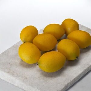 Set of 8 Artificial Faux Yellow Lemons vintage realistic looking